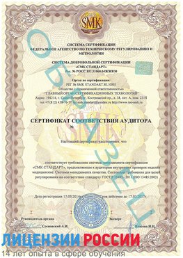 Образец сертификата соответствия аудитора Мышкин Сертификат ISO 13485